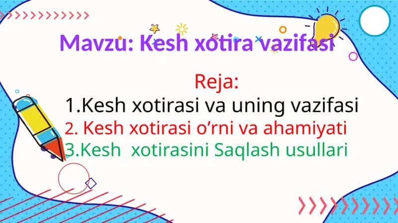 Kesh xotira vazifasi