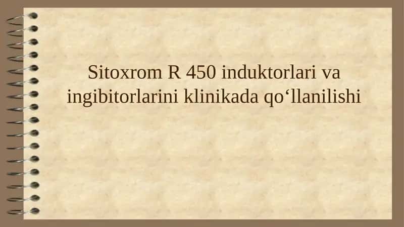 Sitoxrom R 450 induktorlari va ingibitorlari
