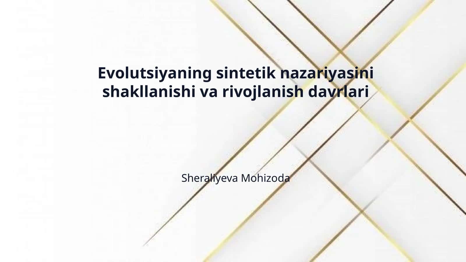 Evolutsiyaning sintetik nazariyasini shakllanishi va rivojlanish davrlari