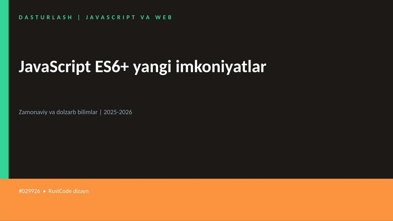 DASTURLASH | JAVASCRIPT VA WEB