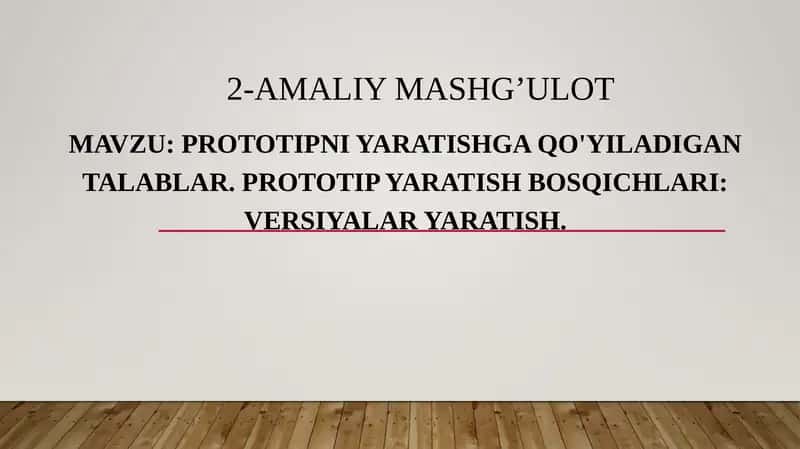 Prototip yaratish
