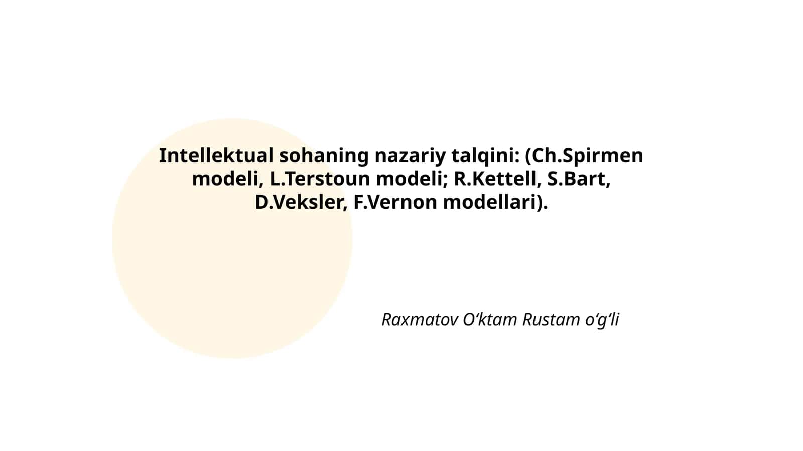 Ch.Spirmen nazariyasi