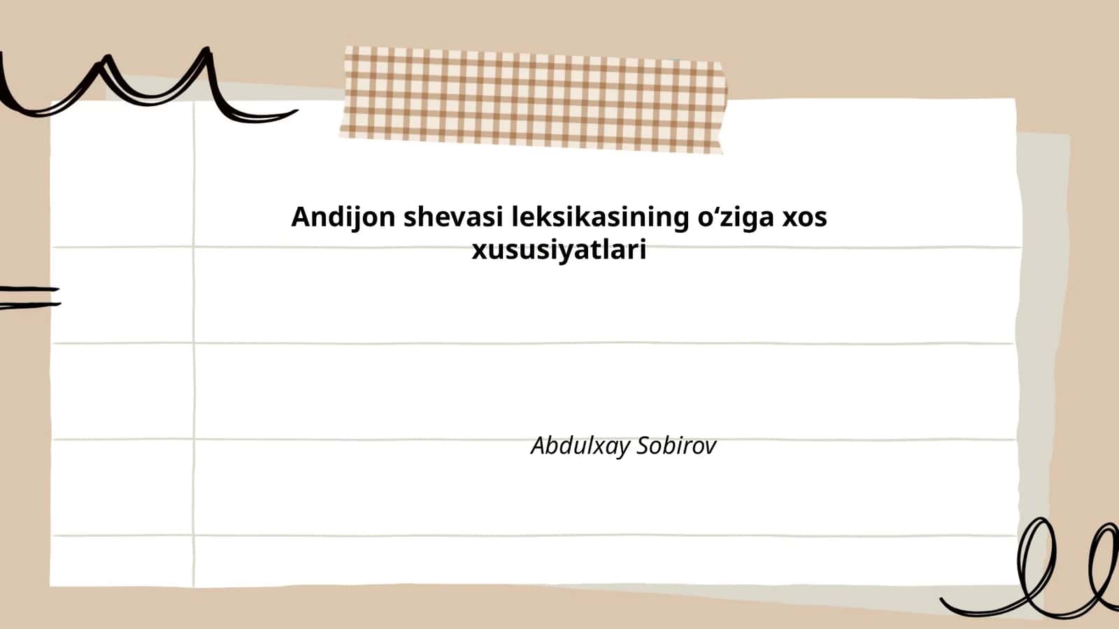 Andijon shevasi leksikasining oʻziga xos xususiyatlari
