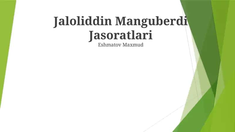 Jangchi shahzoda Jaloliddin Manguberdi jasoratlari