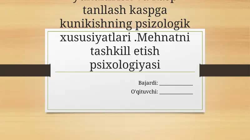 Mehmatni tashkill etish psixologiyasi