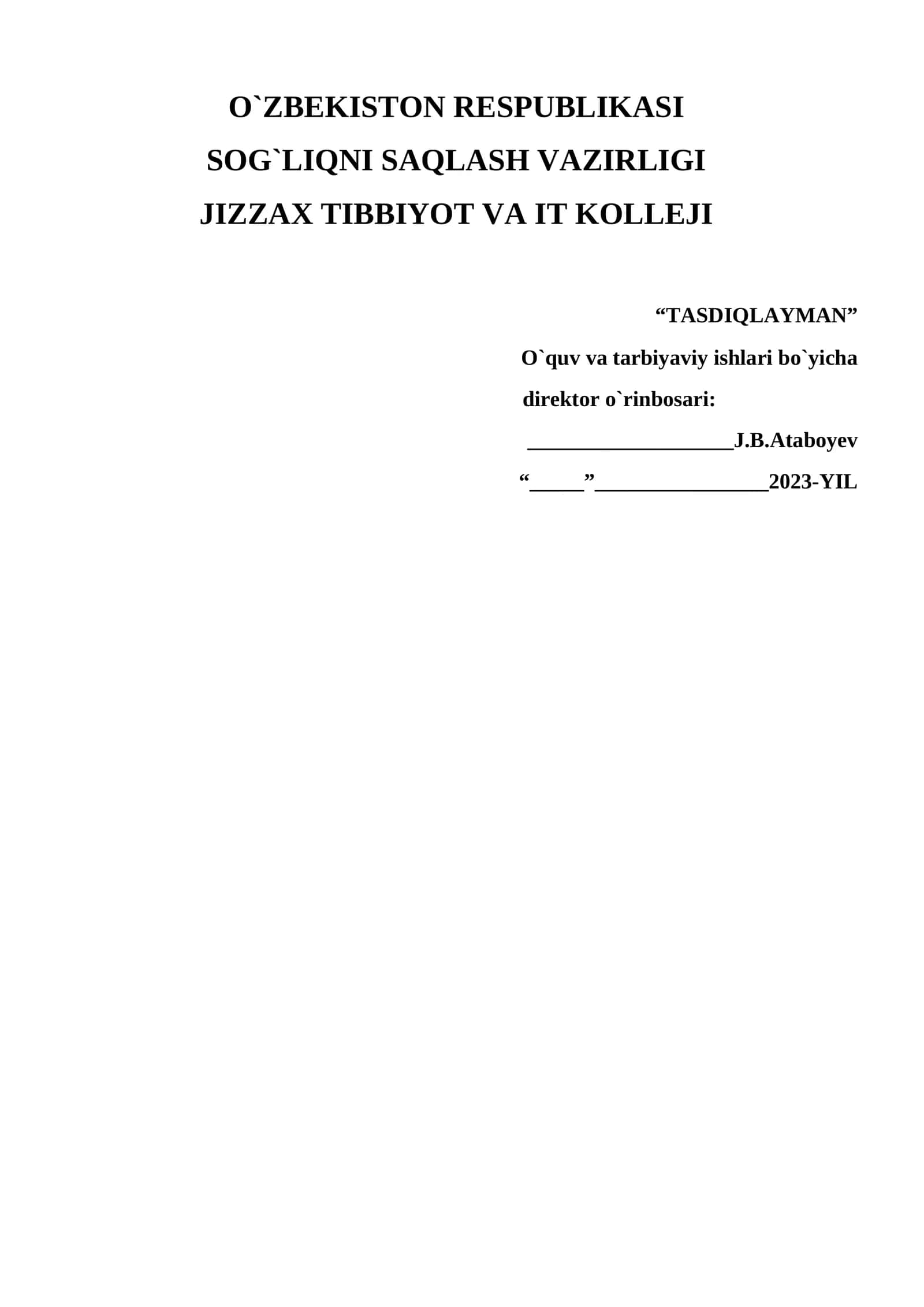 “TASDIQLAYMAN”