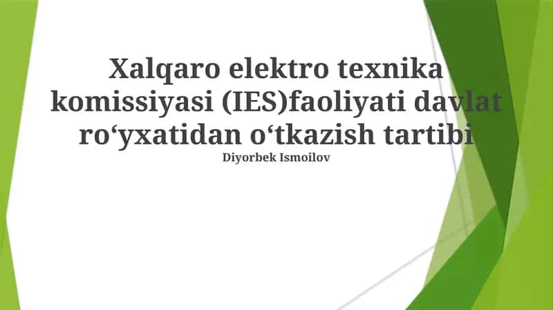 Xalqaro elektro texnika komissiyasi (IES)