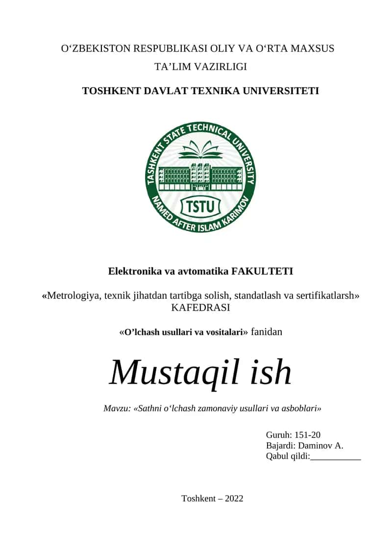 Sathni o‘lchash zamonaviy usullari va asboblari
