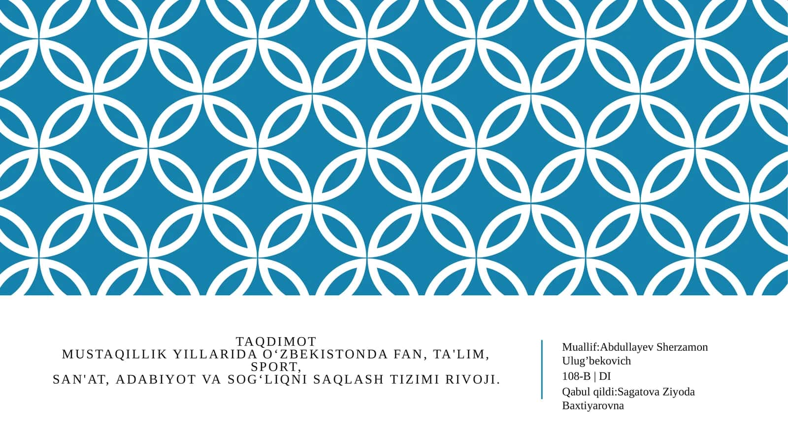 Mustaqillik yillarida O‘zbekistonda fan, ta'lim, sport, san'at, adabiyot va sog‘liqni saqlash tizimi rivoji.