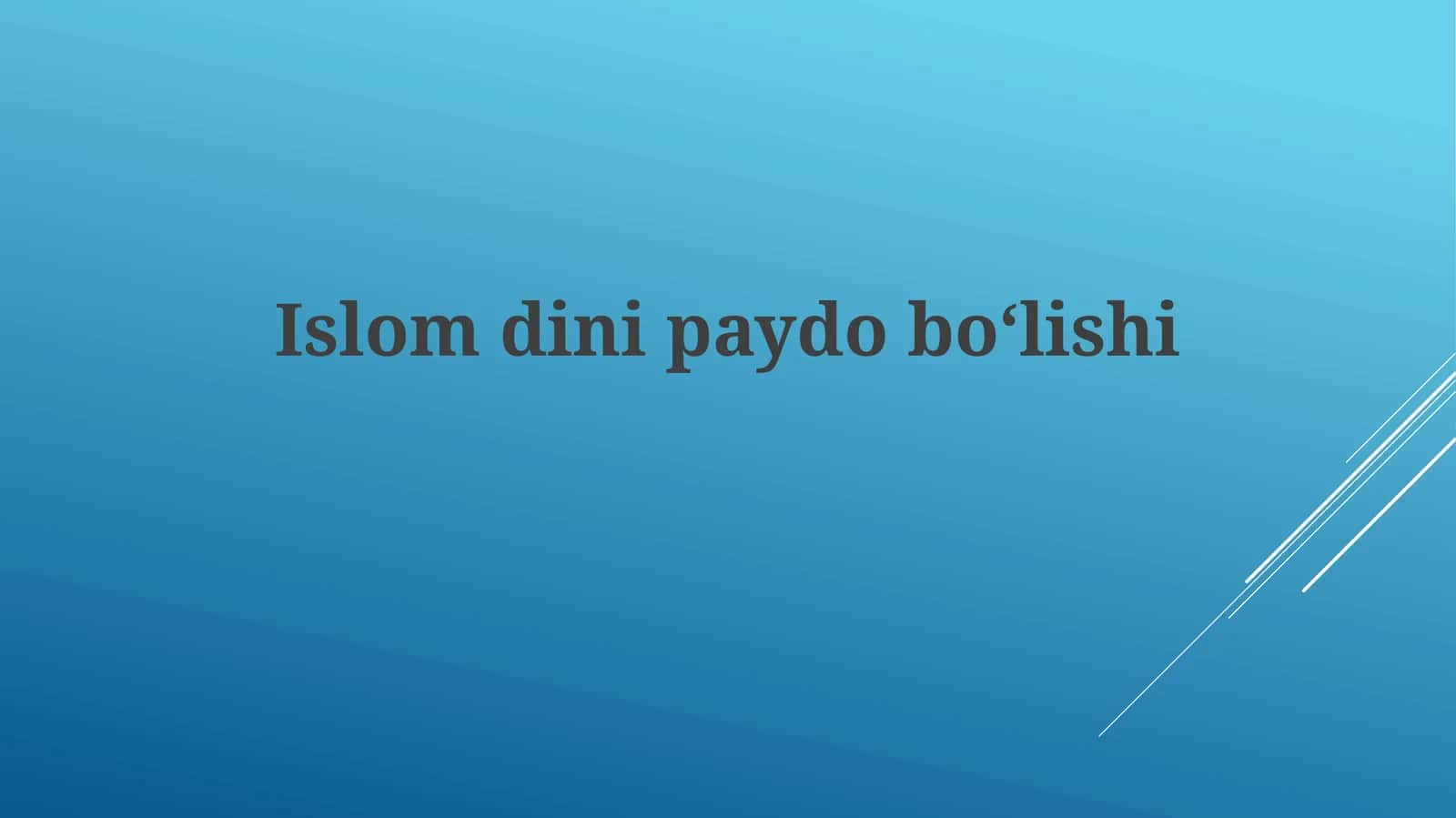 Islomdinipaydoboʻlishi