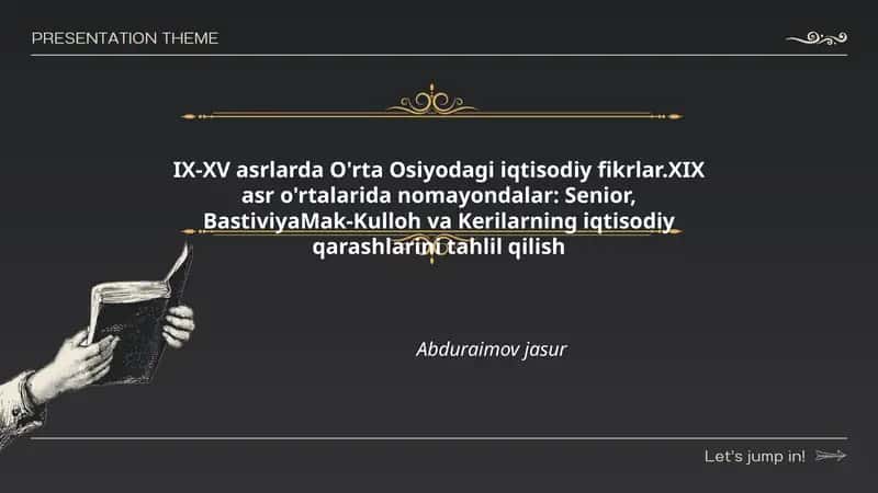 IX-XV asrlarda O'rta Osiyodagi iqtisodiy fikrlar