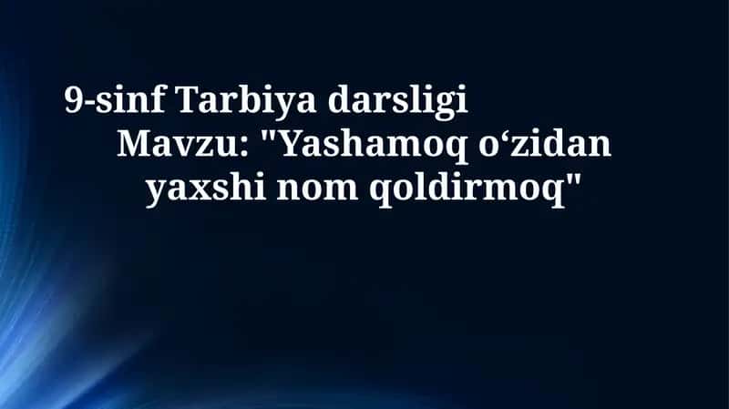 9-sinf Tarbiya darsligi