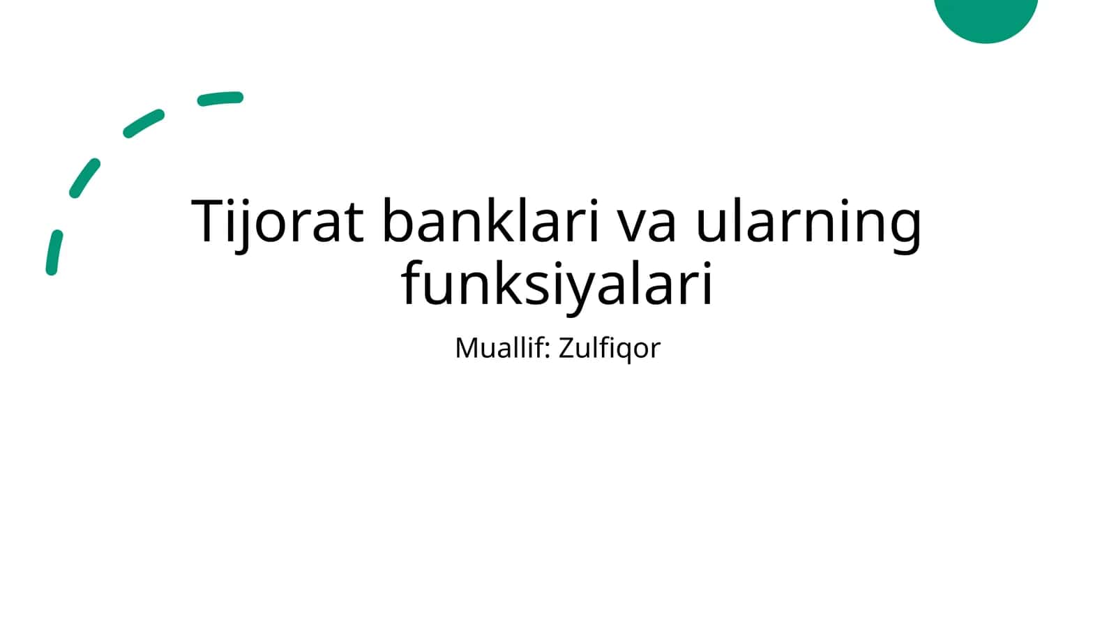 Tijorat banklari va ularning funksiyalari
