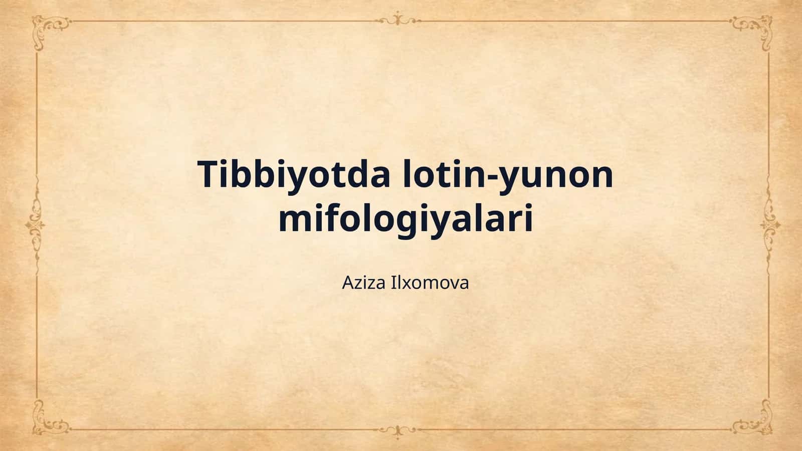 Tibbiyotda lotin-yunon mifologiyalari