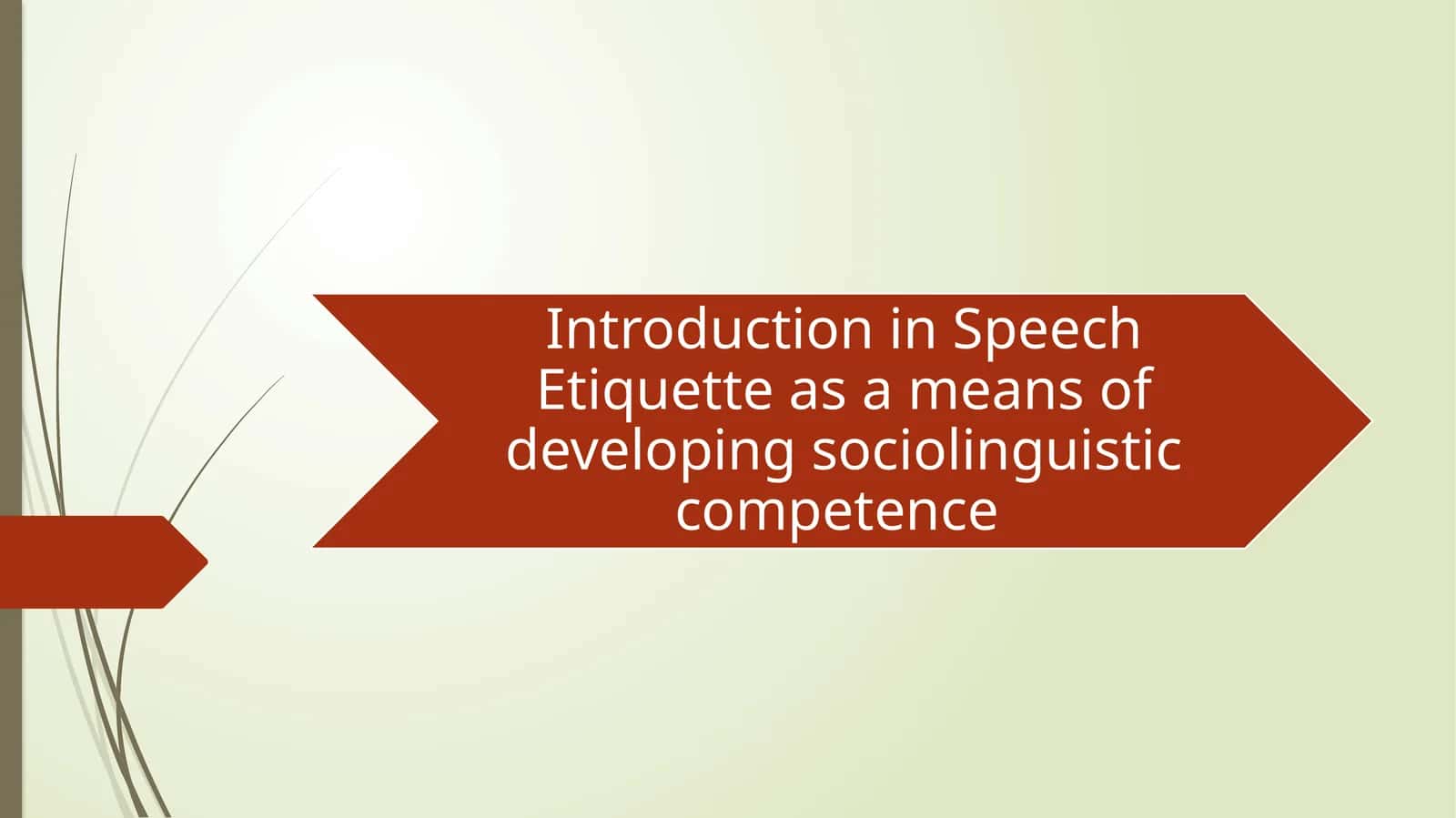 Speech Etiquette