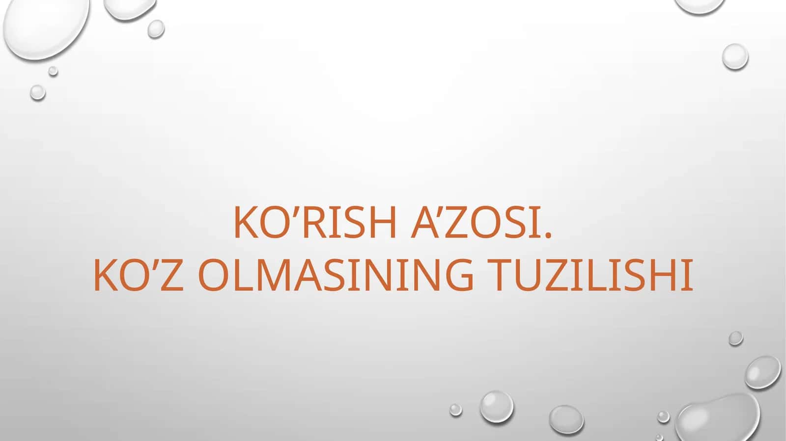 KO’Z OLMASINING TUZILISHI
