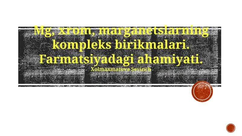 Xrom, Magniy va Marganesning Murakkab Birikmalari