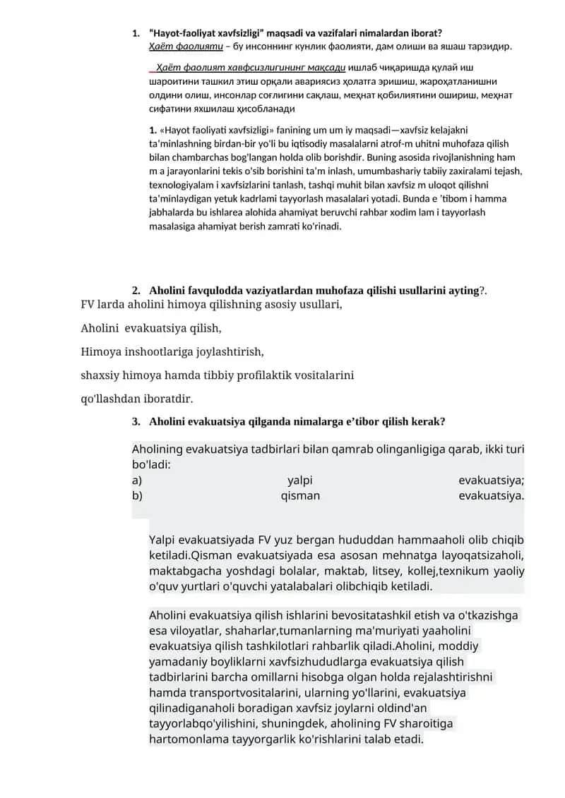 Hayot-faoliyat xavfsizligi