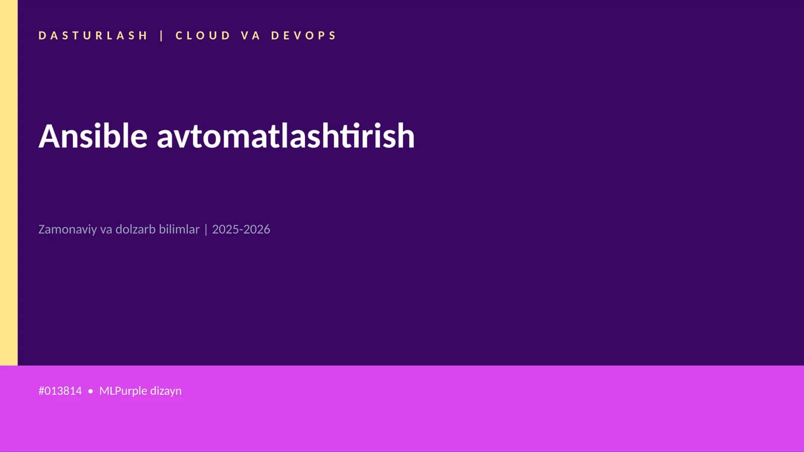 Ansible avtomatlashtirish