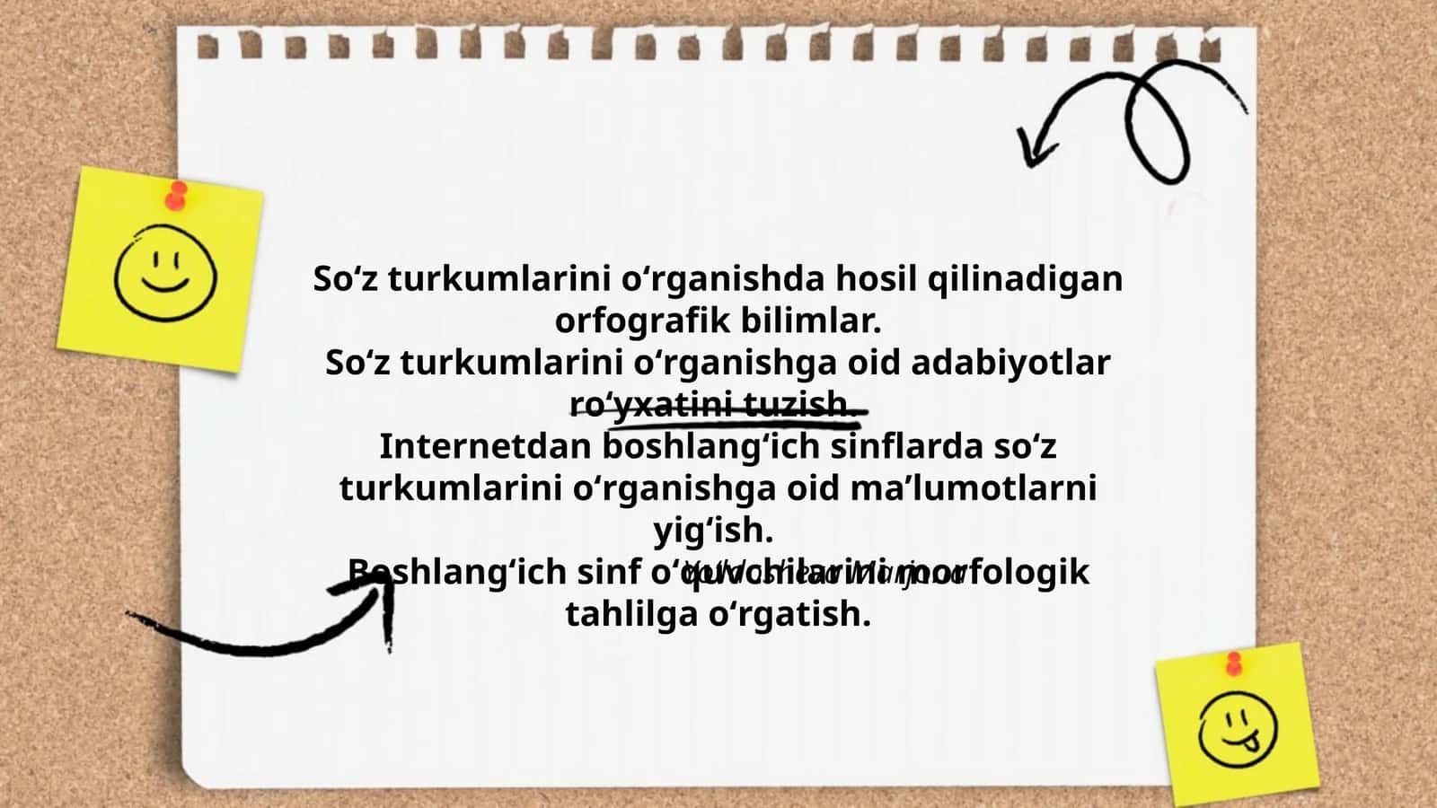 Soʻz turkumlarini oʻrganishda hosil qilinadigan orfografik bilimlar