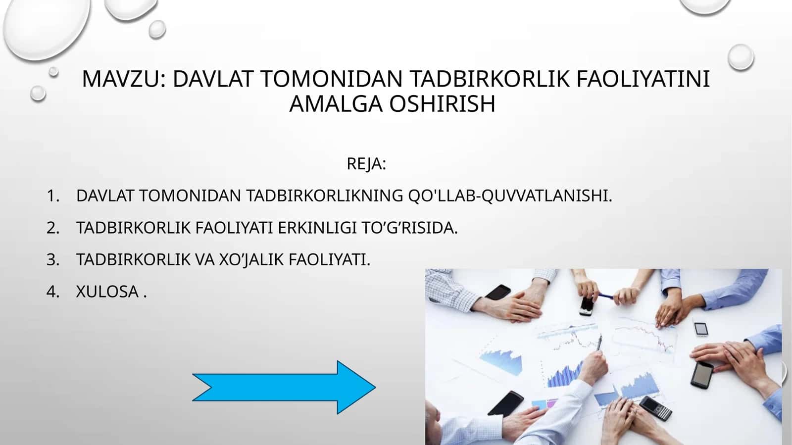 Davlat Tomonidan tadbirkorlik Faoliyatini amalga oshirish