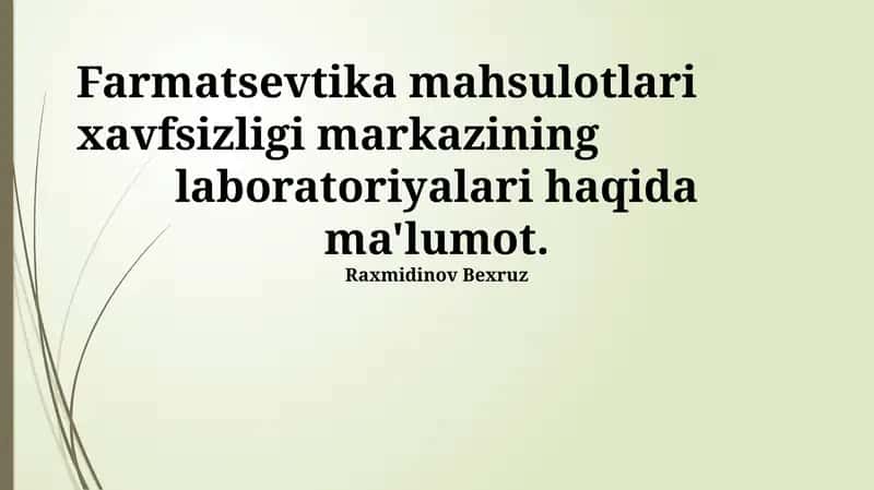Toksisologik tahlillar laboratoriyasi