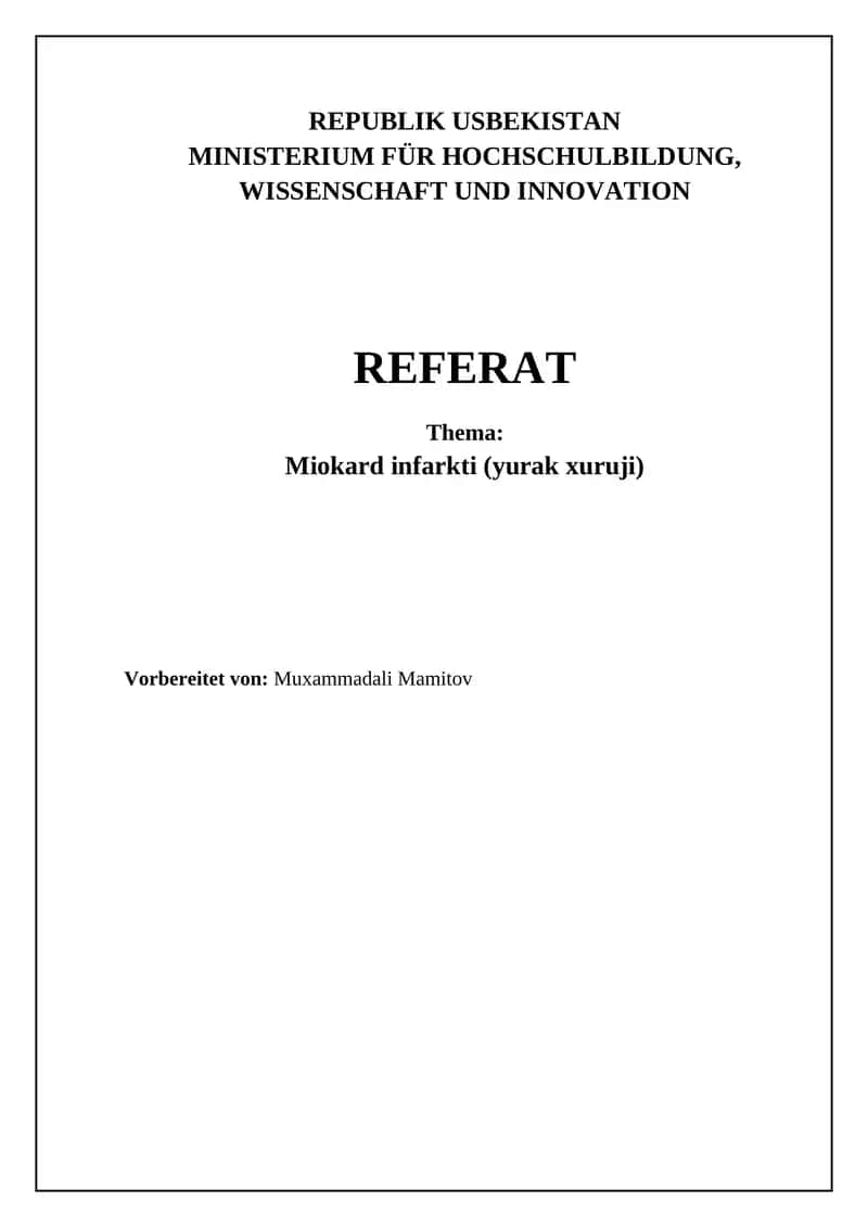 Miokard infarkti (yurak xuruji)
