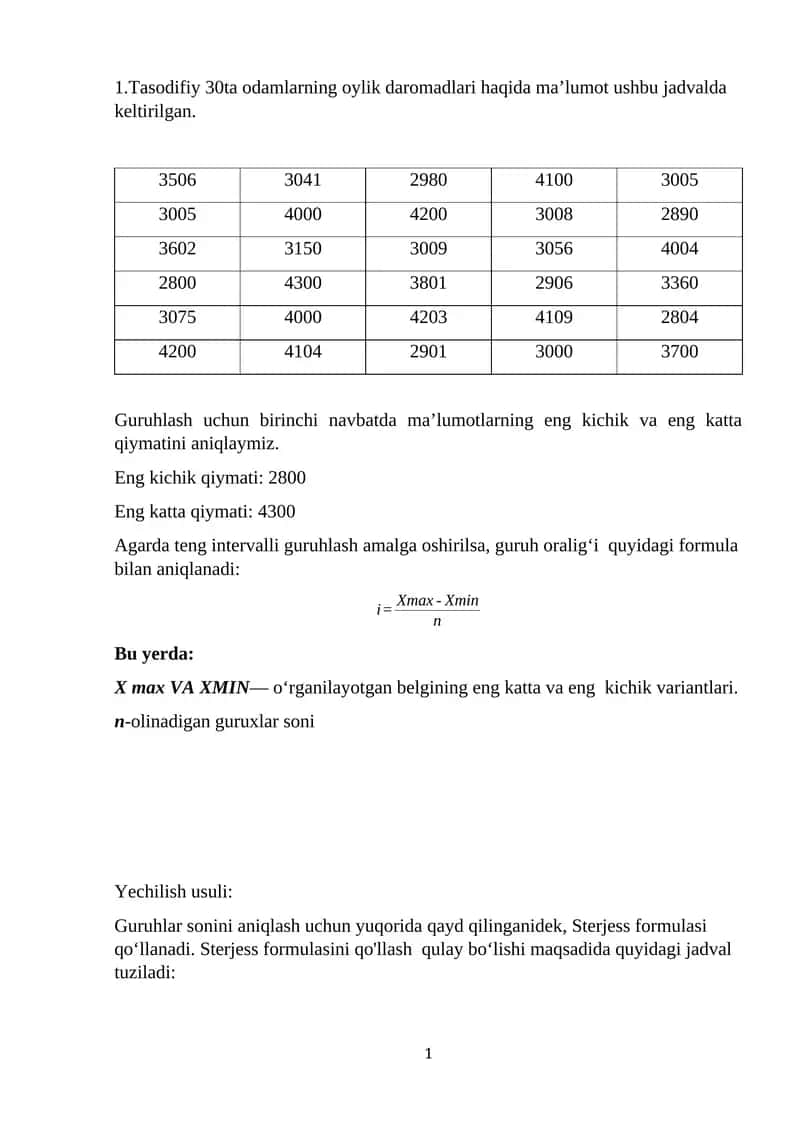 ekonometrikadan mustaqil ish