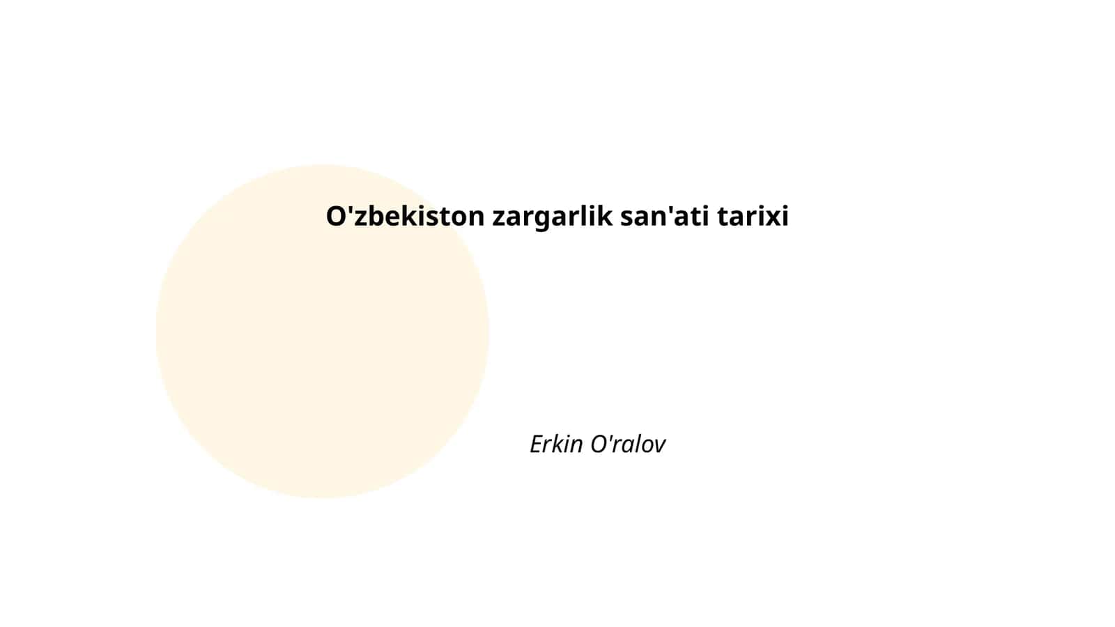 O'zbekiston zargarlik san'ati tarixi