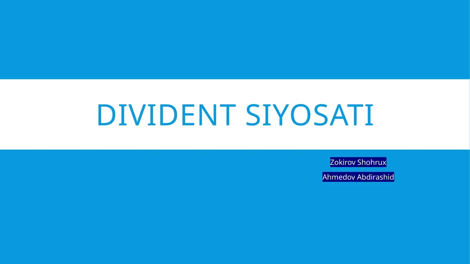 Dividend siyosati