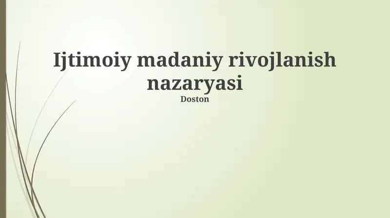 Ijtimoiy madaniy rivojlanish nazaryasi