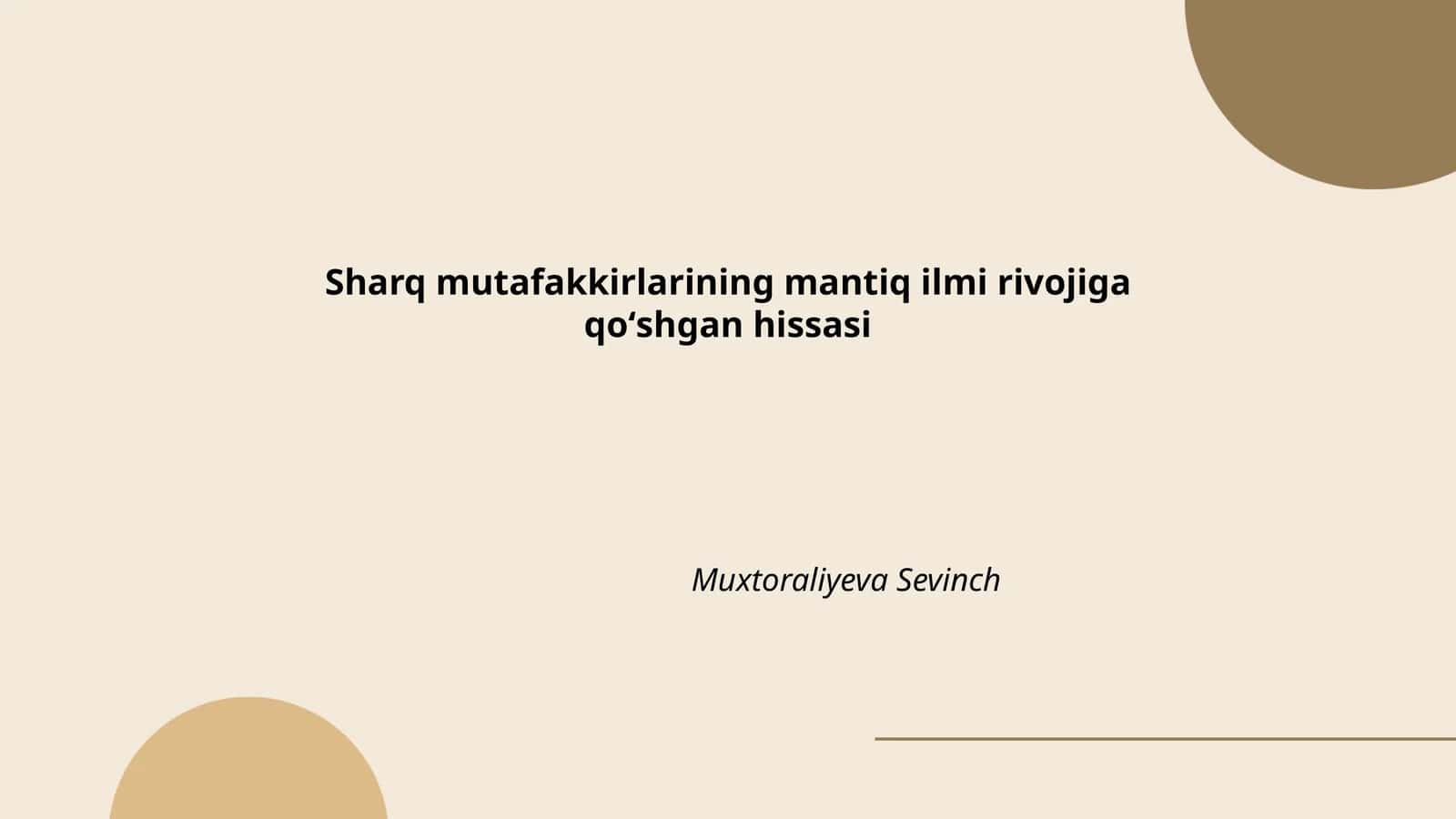 Abu Nasr Forobiy va mantiq ilmi