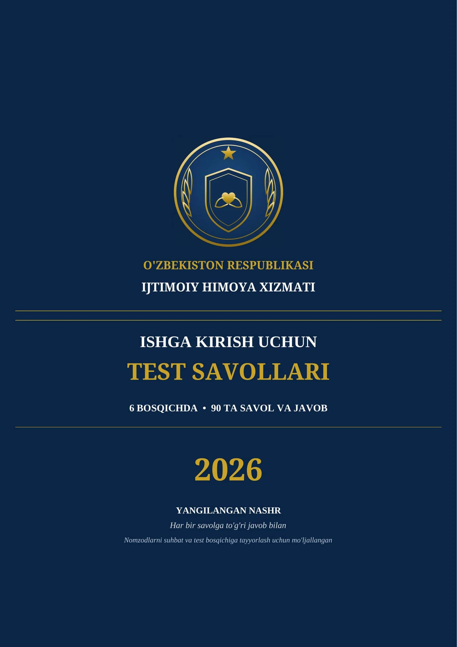 Ijtimoiy himoya tizimiga ishga kirish uchun testlar