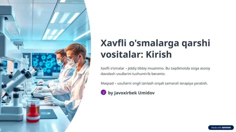 Xavfli o'smalarga qarshi vositalar
