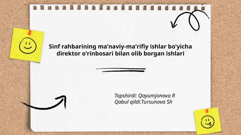 Sinf Rahbari va maʼnaviy-maʼrifiy ishlar boʻyicha direktor oʻrinbosari