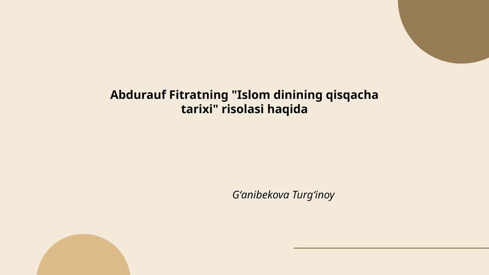 Islom dinining qisqacha tarixi