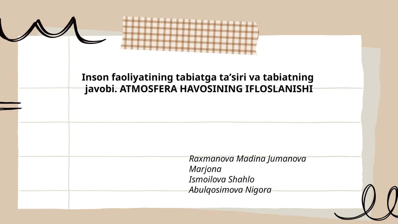 ATMOSFERA HAVOSINING IFLOSLANISHI