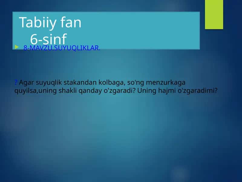 Tabiiy fan 6-sinf