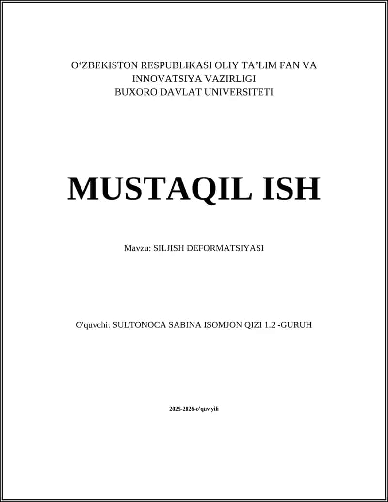 SILJISH DEFORMATSIYASI