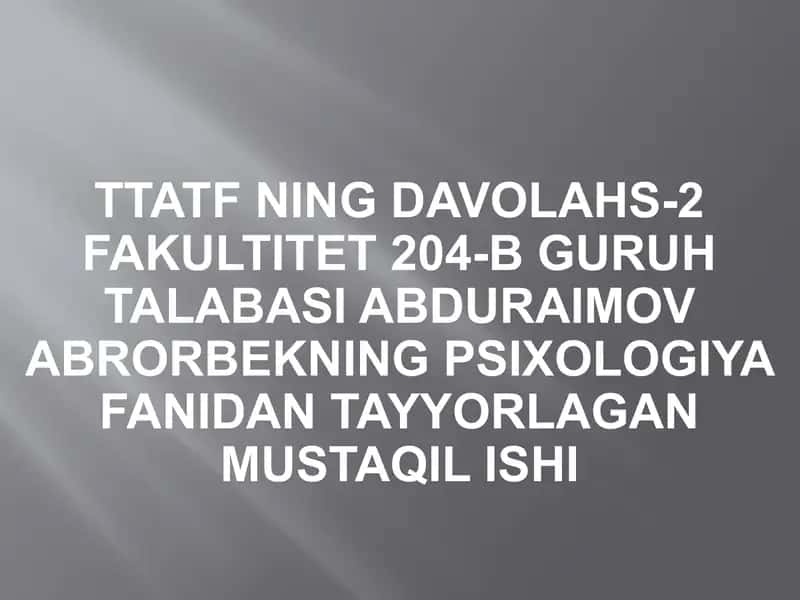Tafakkurning individual xususiyatlari va rivojlanishi