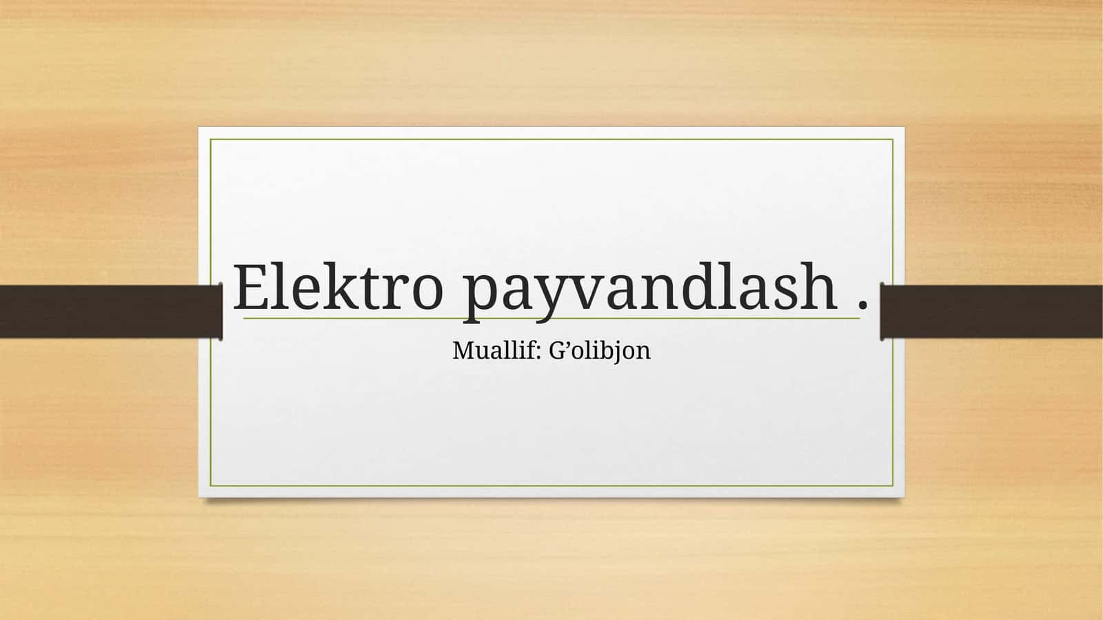 Elektro payvandlash