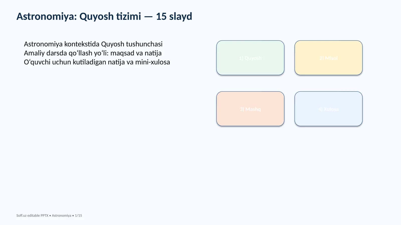 Astronomiya: Quyosh tizimi — 15 slayd