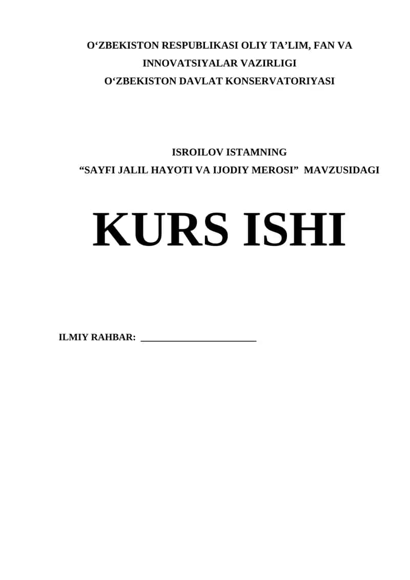 "SAYFI JALIL HAYOTI VA IJODIY MEROSI"