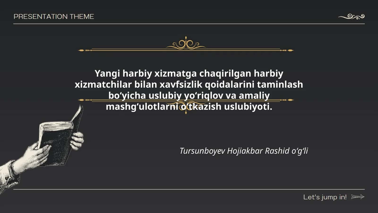 Yangi harbiy xizmatga chaqirilgan harbiy xizmatchilar bilan xavfsizlik qoidalarini taminlash boʻyicha uslubiy yoʻriqlov va amaliy mashgʻulotlarni oʻtkazish uslubiyoti