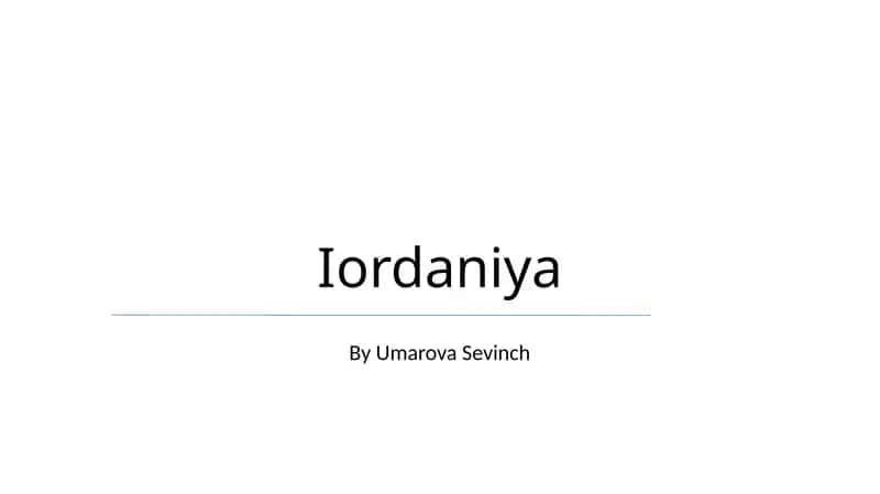 Iordaniya