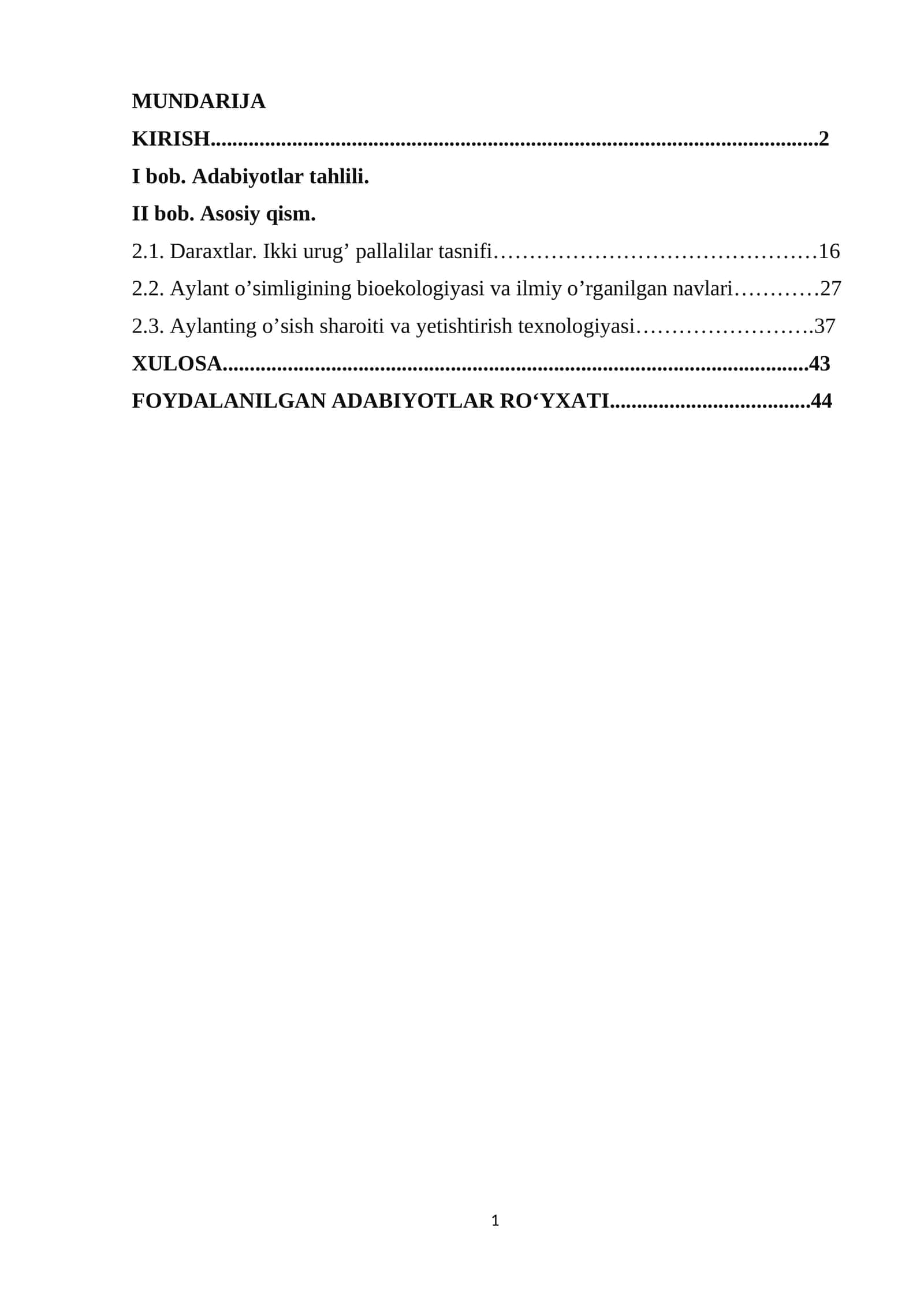 Aylant o’simligining bioekologiyasi va yetishtirish texnologiyasi