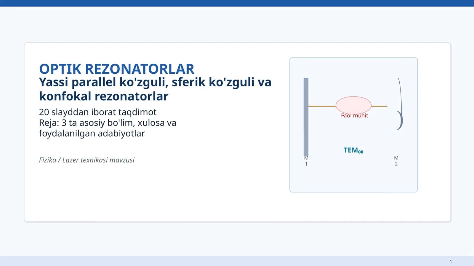 OPTIK REZONATORLAR