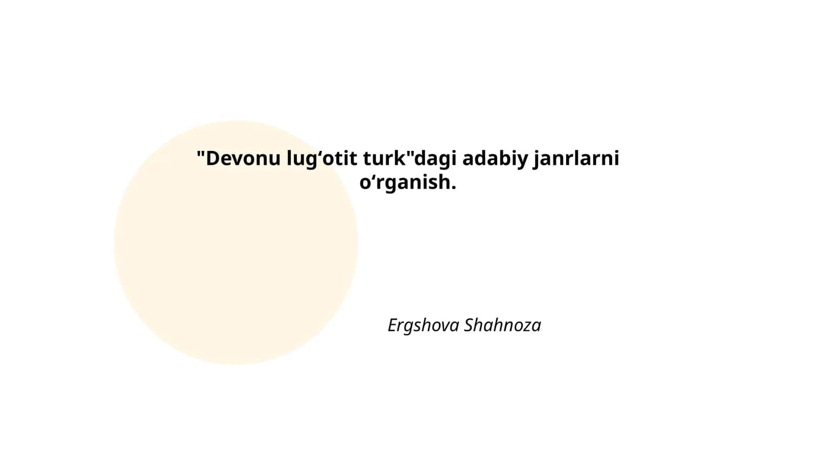 "Devonu lugʻotit turk"dagi adabiy janrlarni oʻrganish