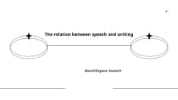 The relation between speech and writing
