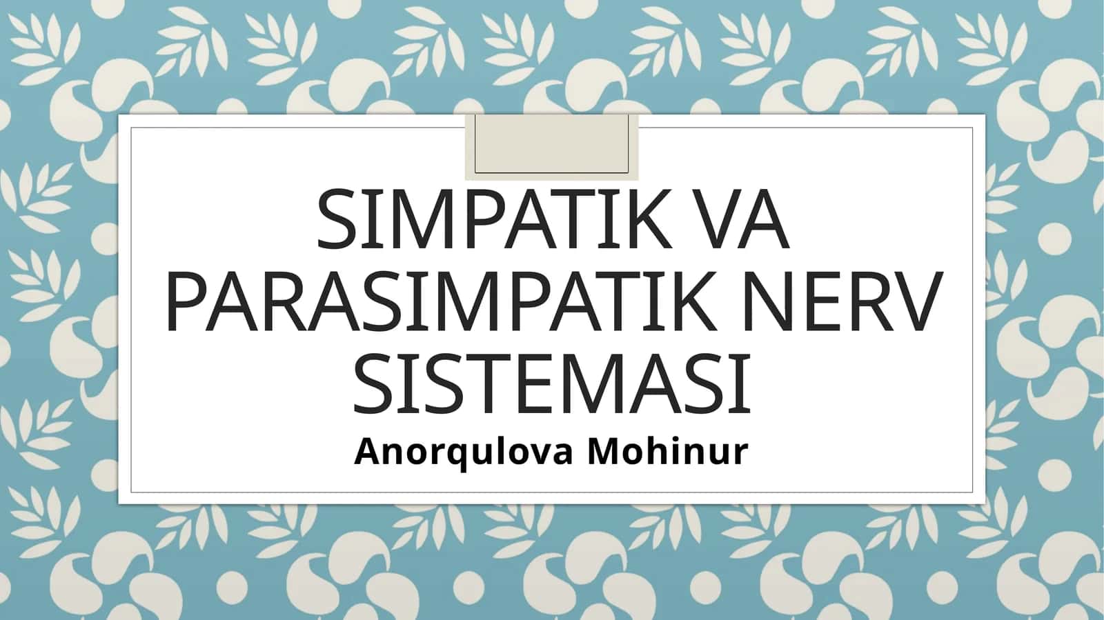Simpatikvaparasimpatiknervsistemasi